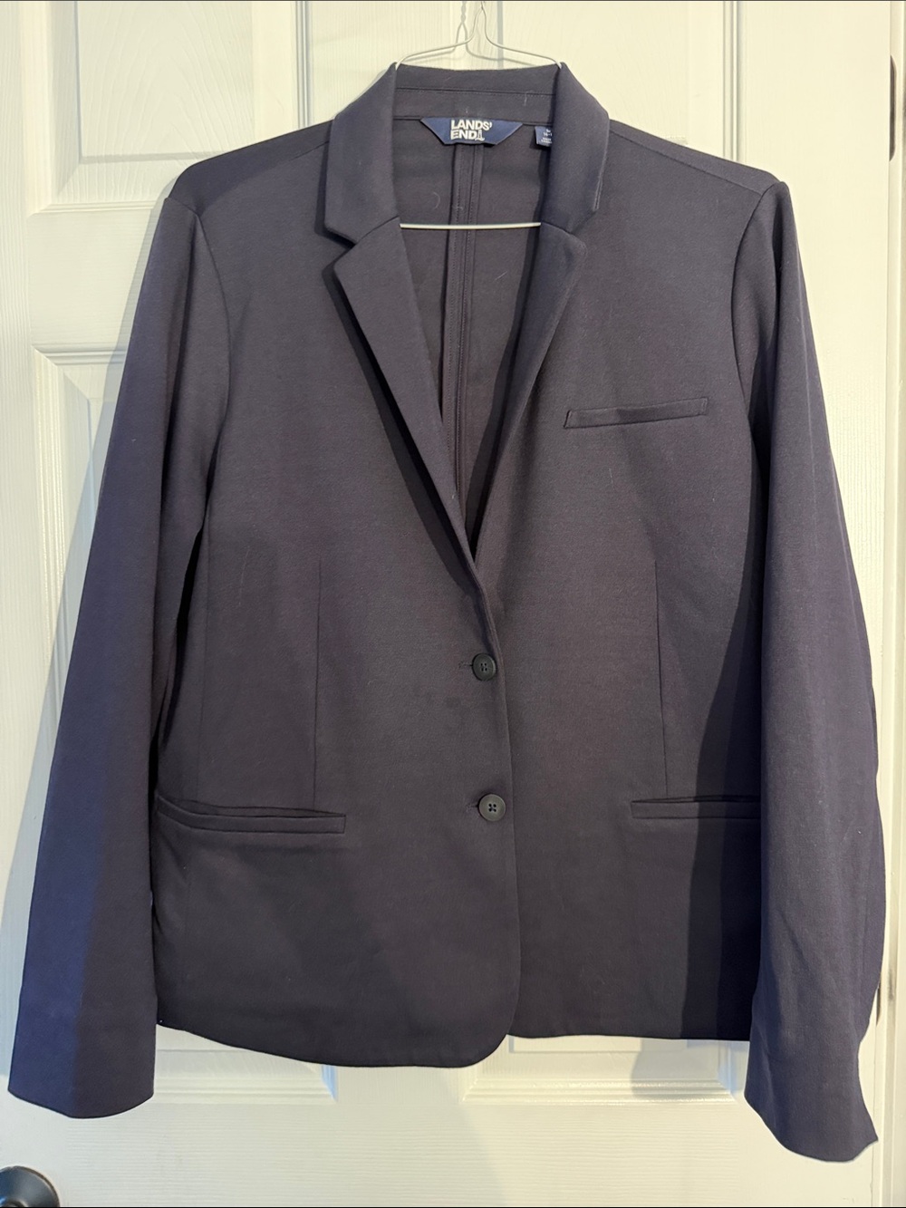 Lands' End Dark Navy Single-Breasted Blazer L